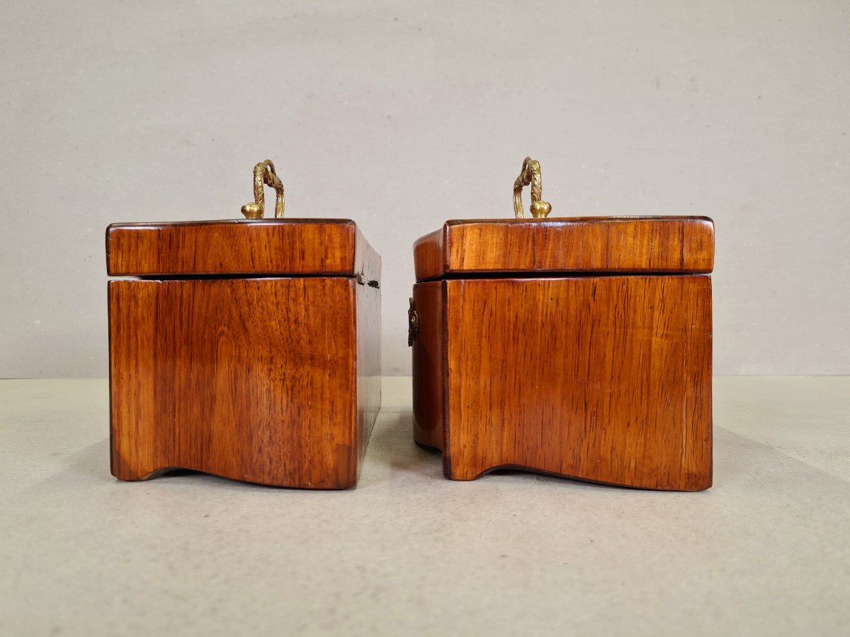 Une paire de boîtes élégantes et identiques, période de transition néerlandaise 1770-1780-photo-2