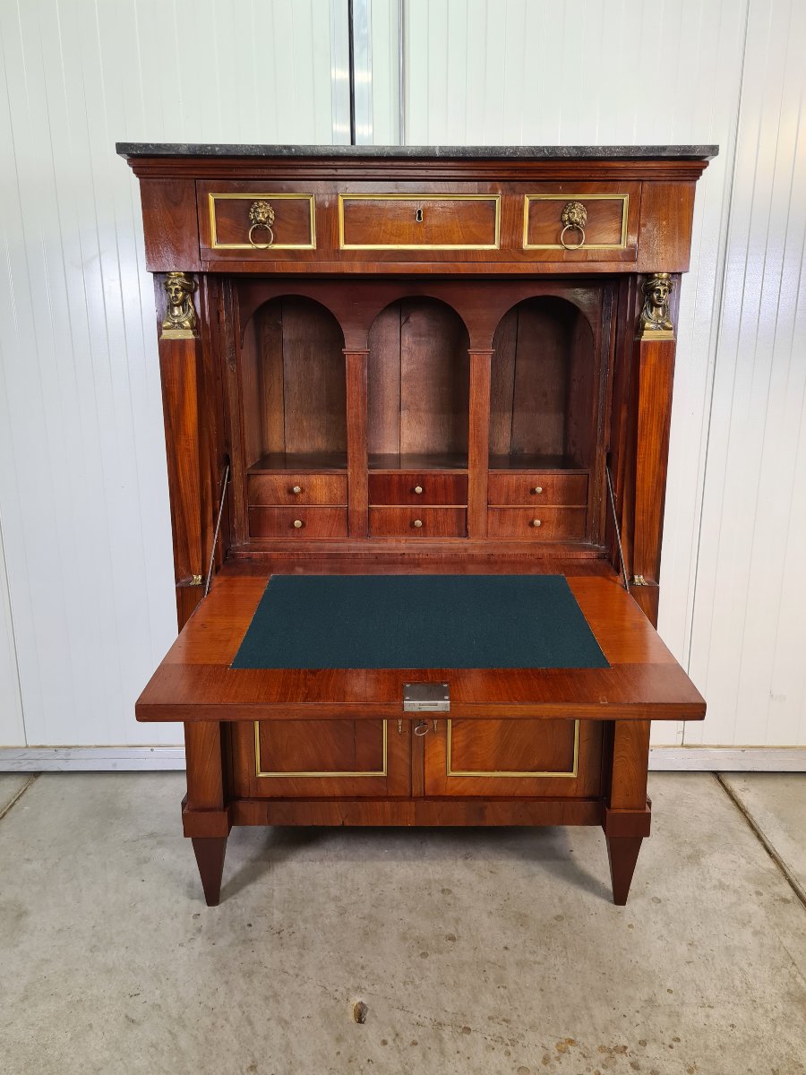 Secrétaire à abattant de style « Retour d’Égypte », Hollandais Directoire vers 1795-1805-photo-2