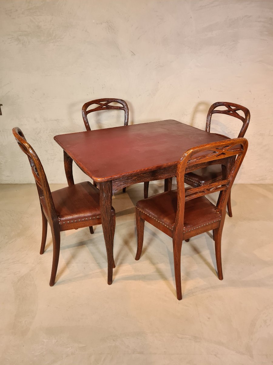 5-piece Walnut Dining Room Set, By Gebr. Horrix, The Hague, Circa 1860–1880.-photo-3
