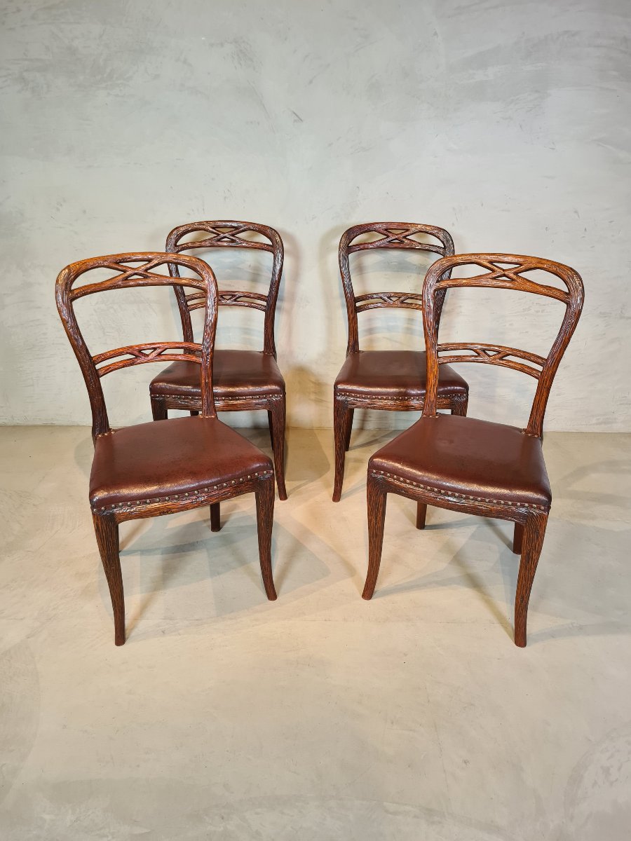 5-piece Walnut Dining Room Set, By Gebr. Horrix, The Hague, Circa 1860–1880.-photo-1