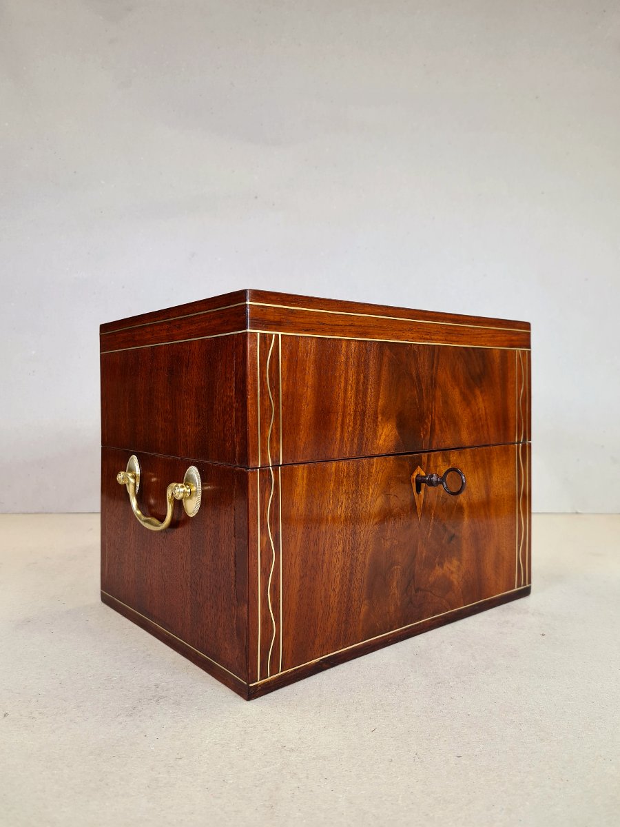 Mahogany Decanter Box, Louis XVI/directoire Period, Dutch, Circa 1800-photo-2