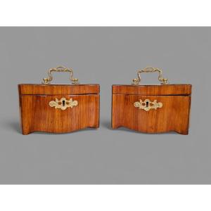 Une paire de boîtes élégantes et identiques, période de transition néerlandaise 1770-1780