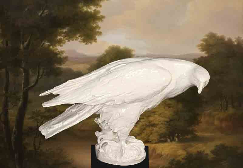  Jean De Bologne Aigle Royal Importante Sculpture En Porcelaine