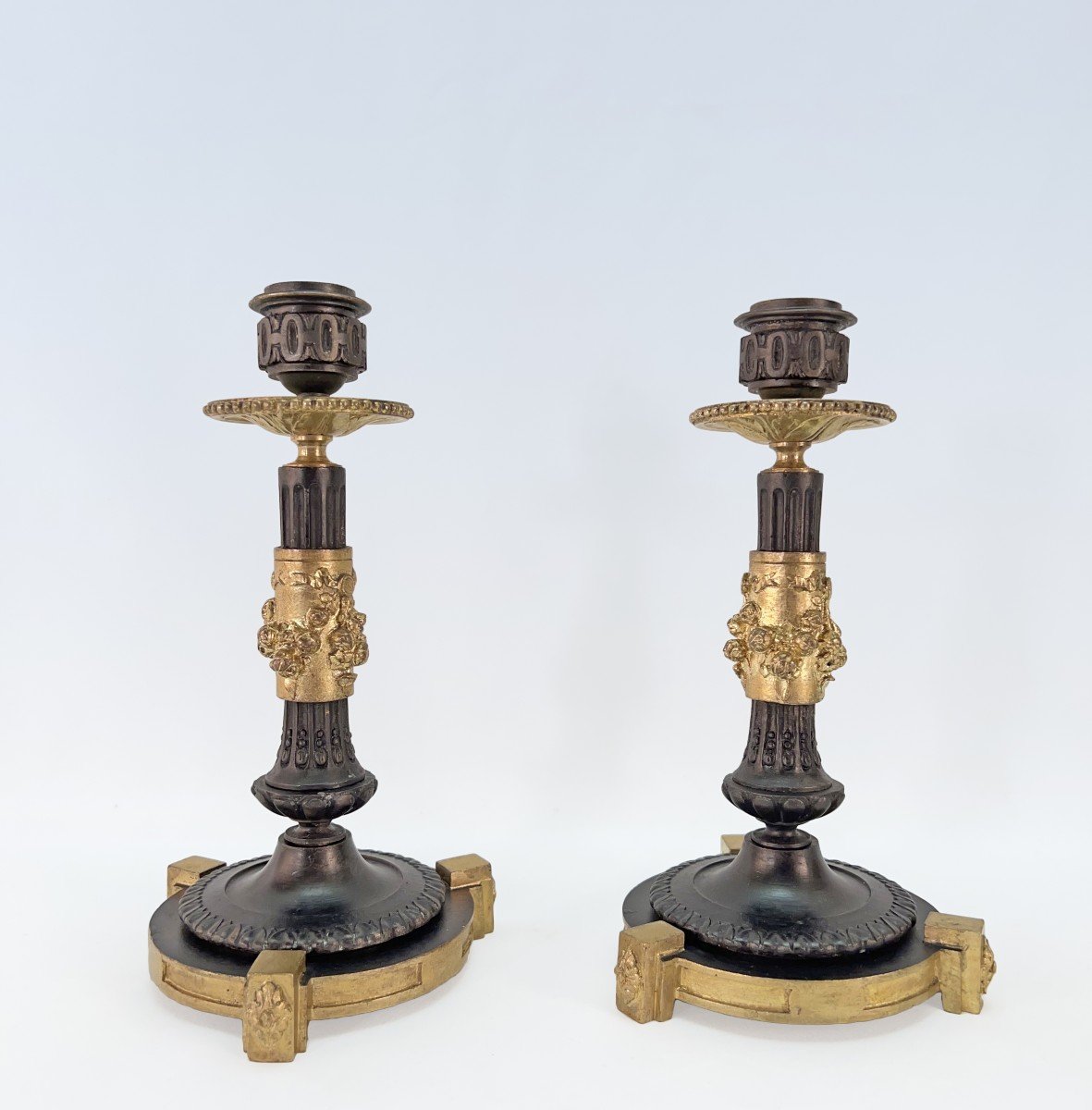 Pair Of Bronze Candlesticks By Henri Picard