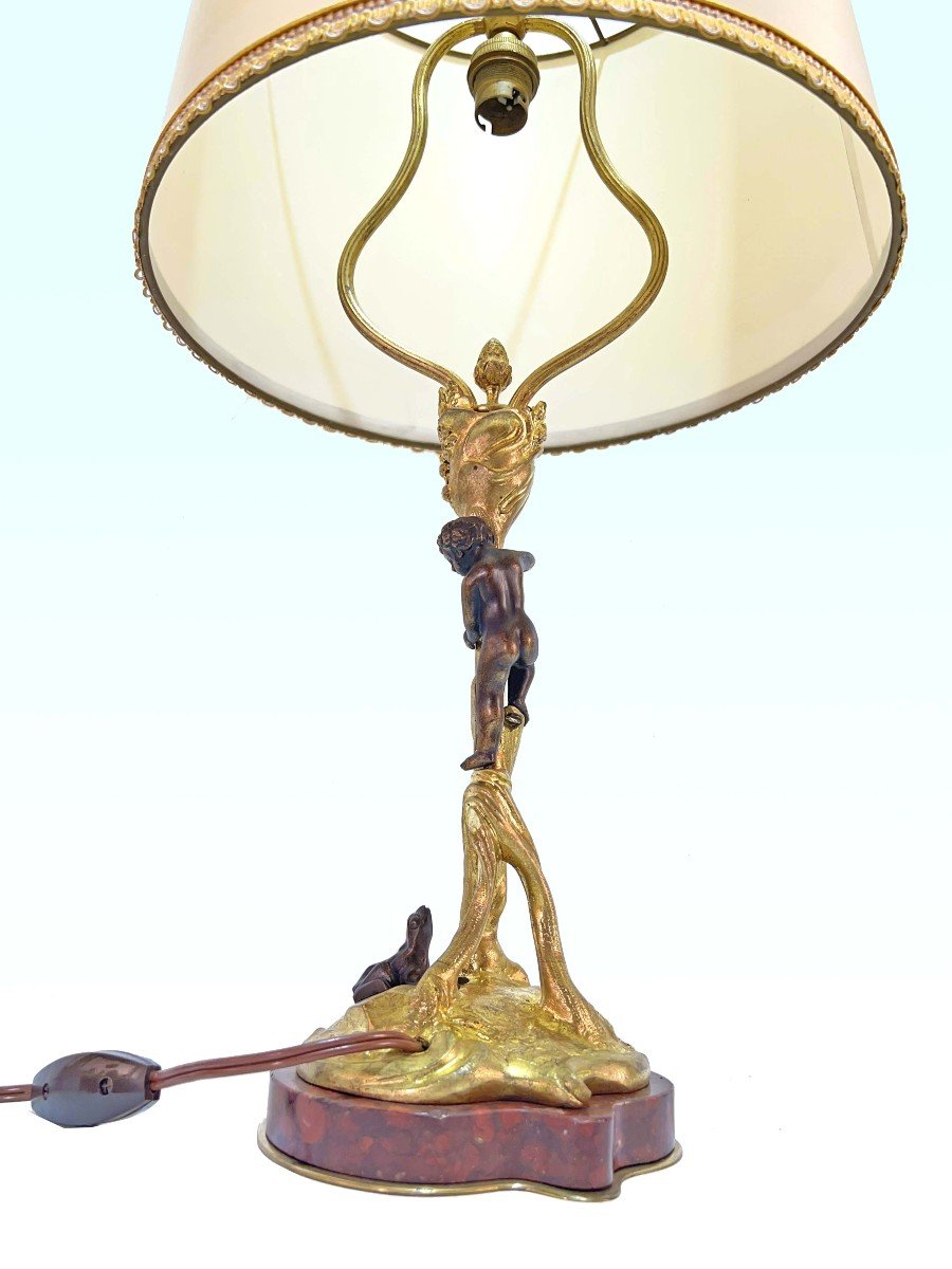 Lampe En Bronze Dor&eacute; Et Patin&eacute; Auguste Delafontaine (1813-1892)