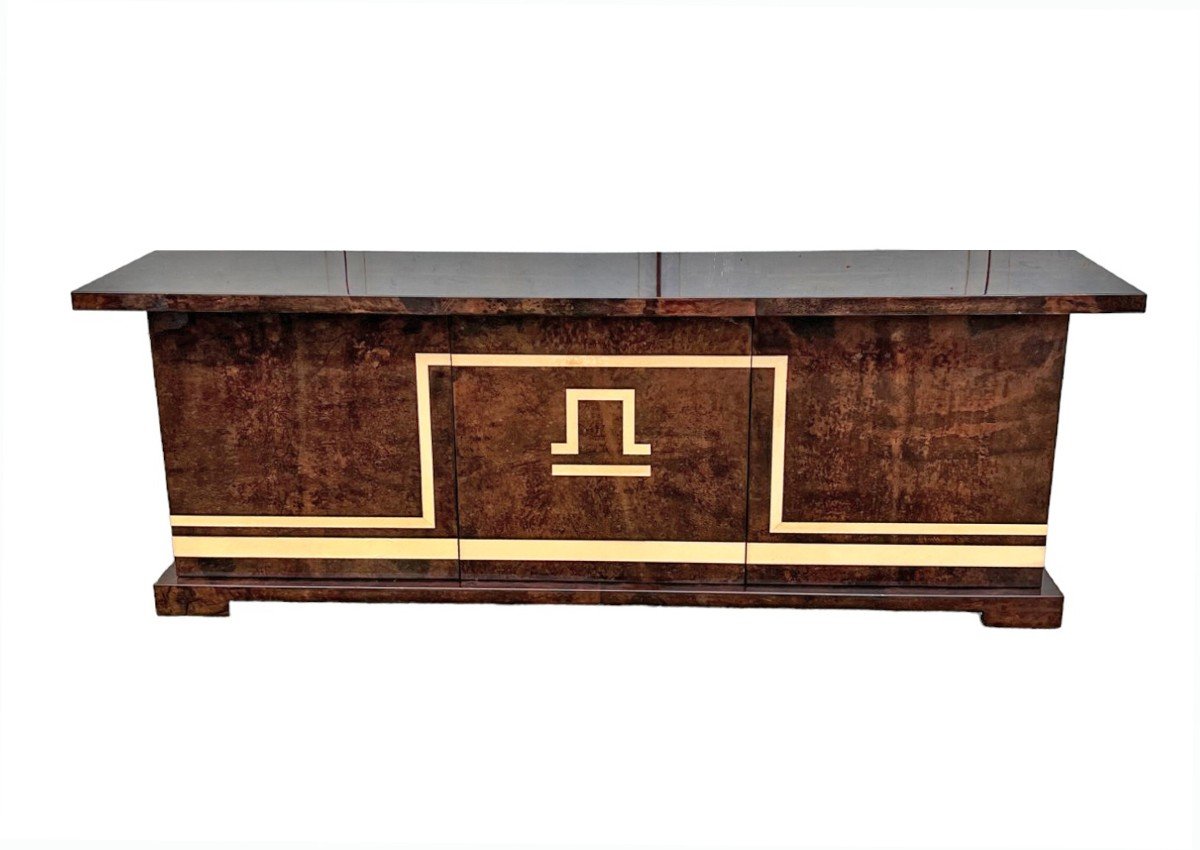 70's Sideboard In Parchment By Aldo Tura