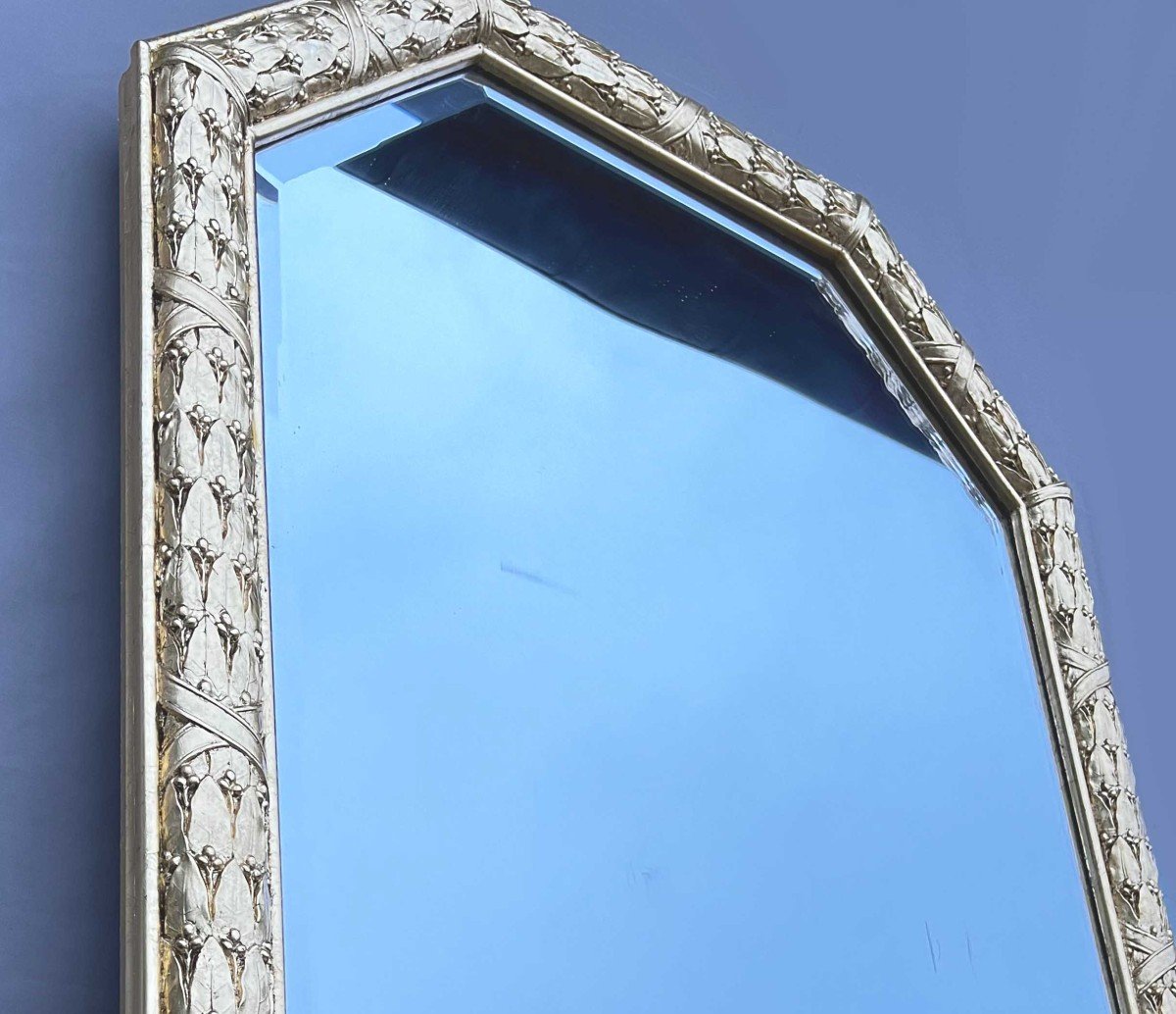Large Mercury Mirror With Golden Louis XVI Frame 169x110 Cm-photo-2
