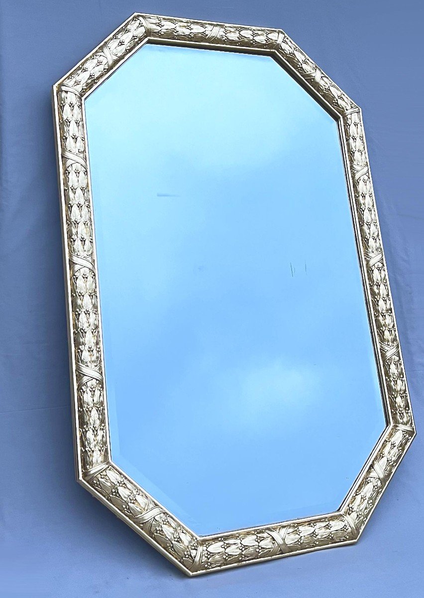 Large Mercury Mirror With Golden Louis XVI Frame 169x110 Cm-photo-4
