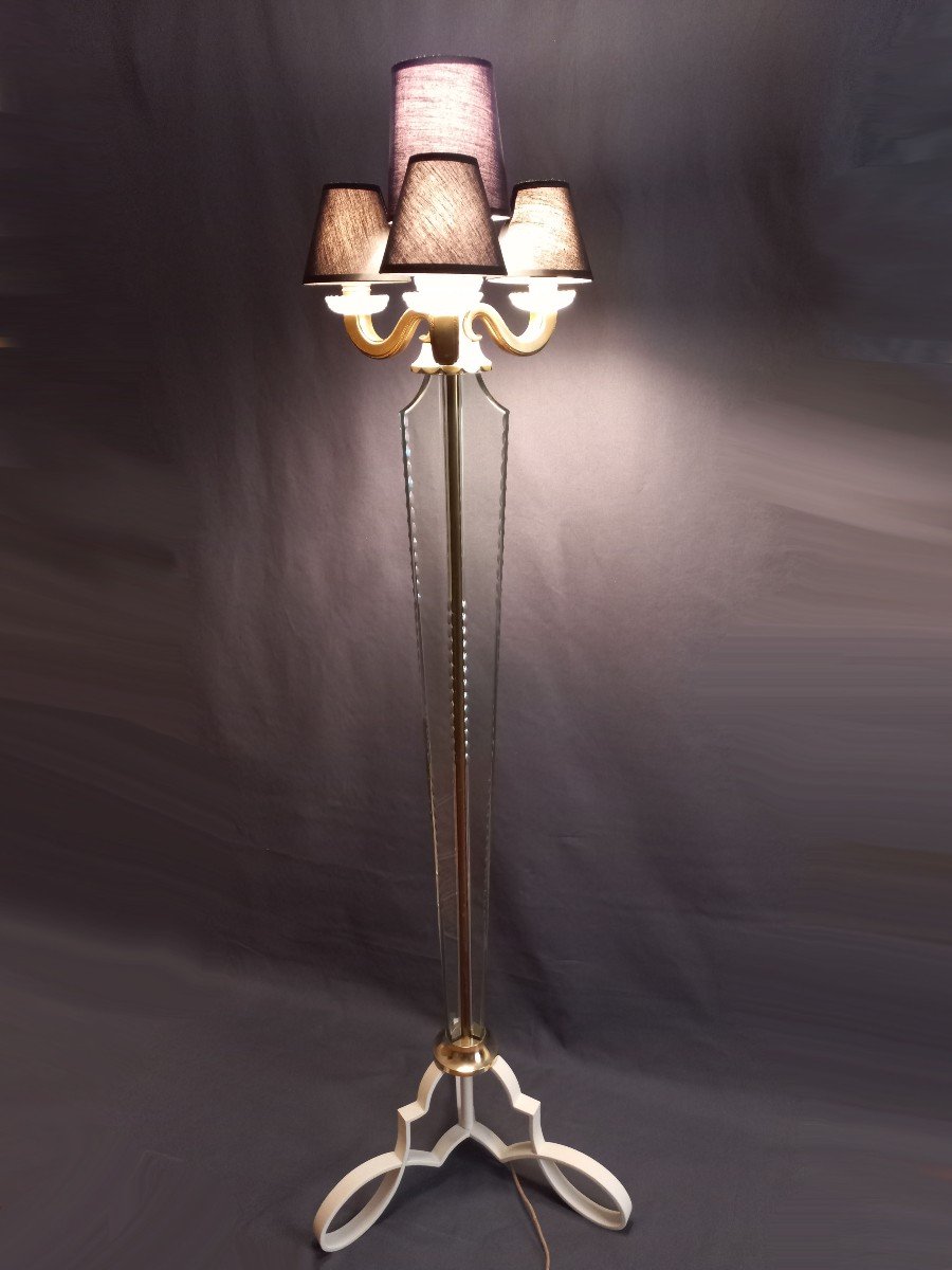 Lampadaire Cristal De Sèvres Vers 1940-photo-6