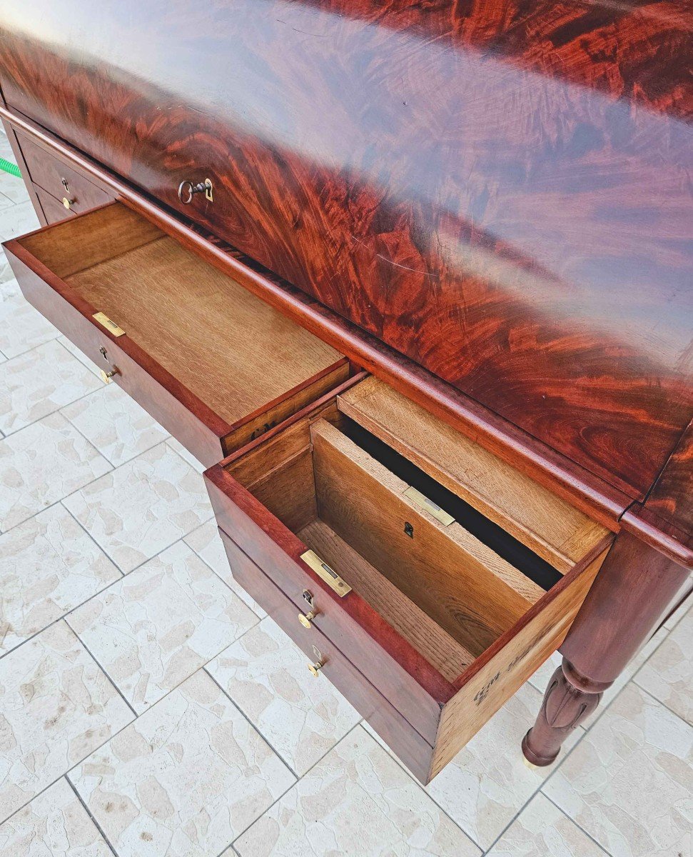 Othon Kolping (1775-1853) Bureau Cylindre Du Mobilier National Ep Empire En Acajou-photo-2