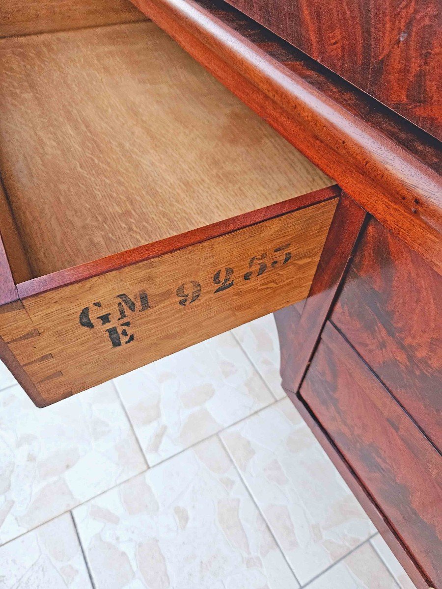 Othon Kolping (1775-1853) Bureau Cylindre Du Mobilier National Ep Empire En Acajou-photo-3