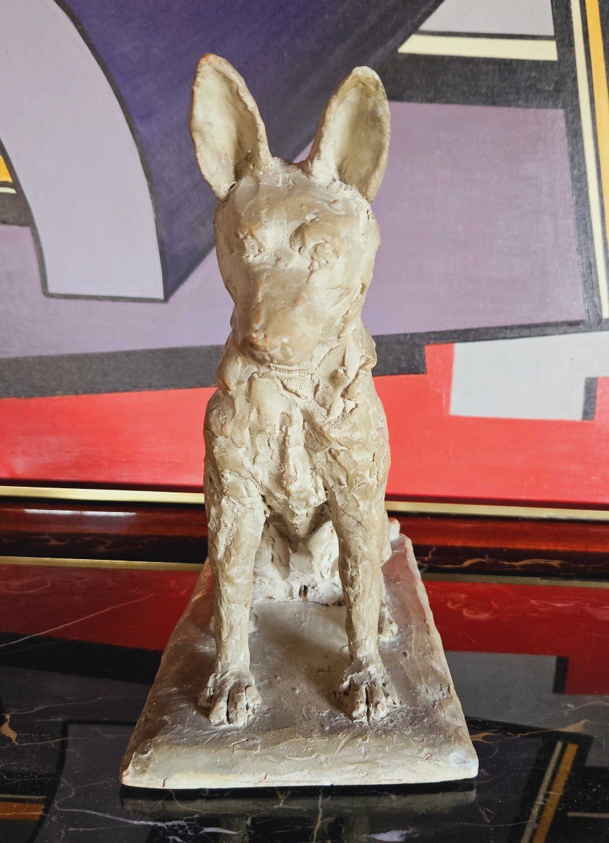 Art Deco Patinated Terracotta Signed A. Thorand Paris 1935-photo-5