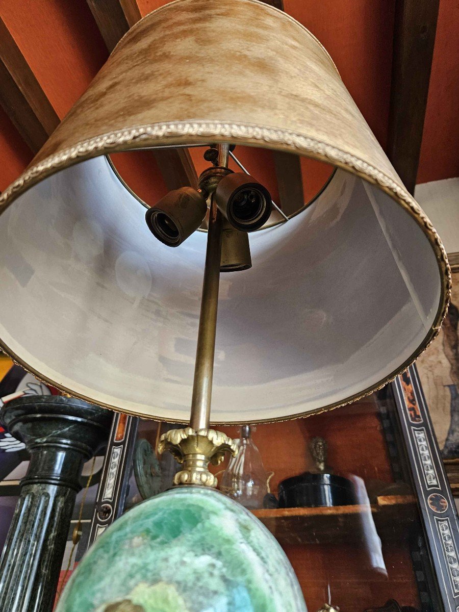 Lampe N&eacute;oclassique Bronze &amp; Spath Fluor Sign&eacute;e Maison Charles-photo-5