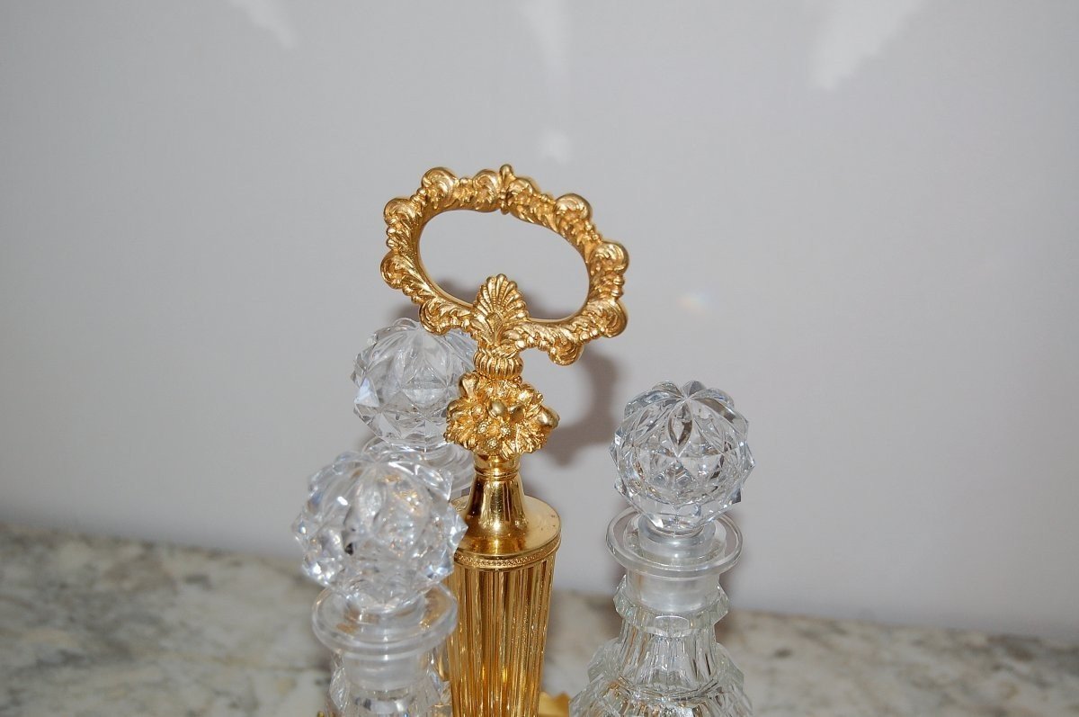 Cabaret In Cut Crystal And Gilt Bronze Early 19th Century-photo-5