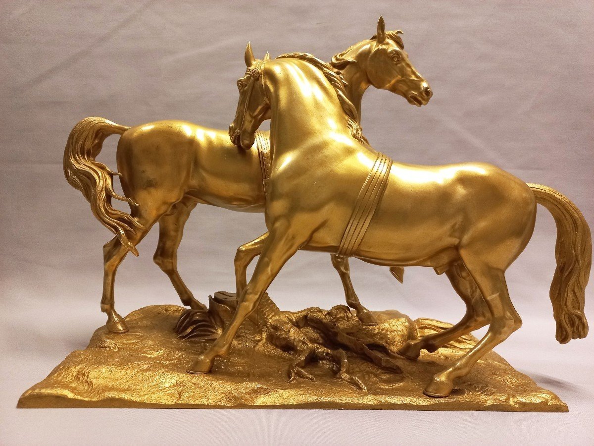 19th Century Gilt Bronze Horse Sculpture-photo-7