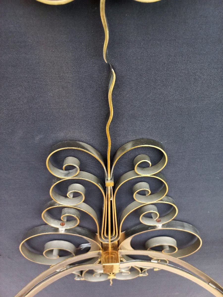 Suite Of Four Sconces In Golden Brass Circa 1940-photo-4