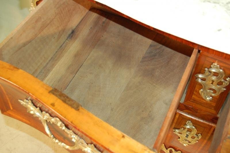 Commode Louis XV Galbée Et Marquetée XVIIIe Siècle-photo-5