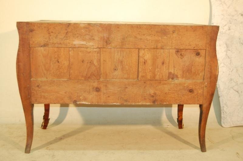 Commode Louis XV Galbée Et Marquetée XVIIIe Siècle-photo-7