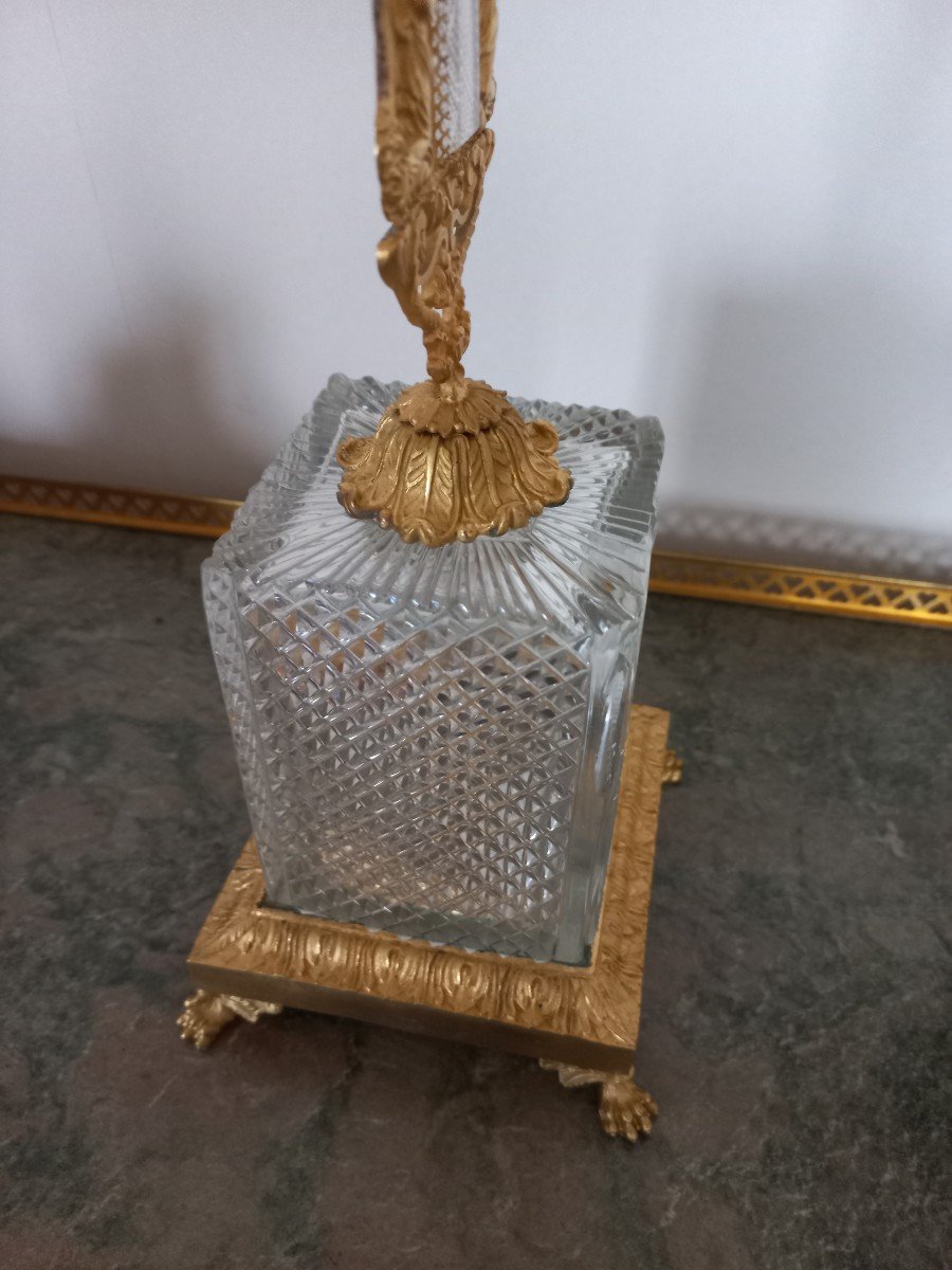 Crucifix In Cut Crystal And Gilt Bronze Early 19th Century-photo-3