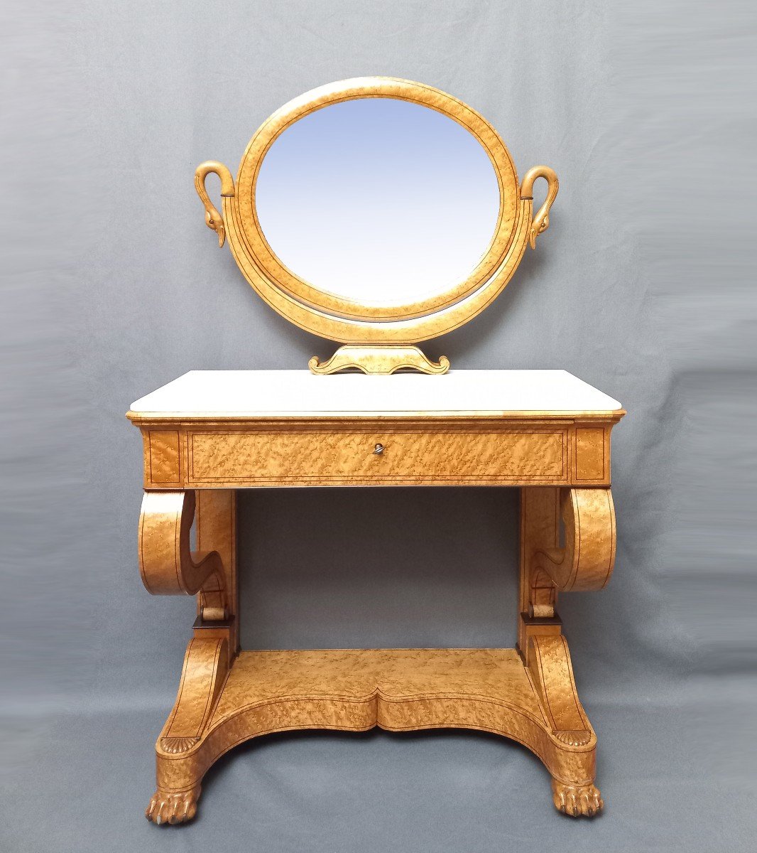 Charles X Dressing Table In Speckled Maple-photo-2