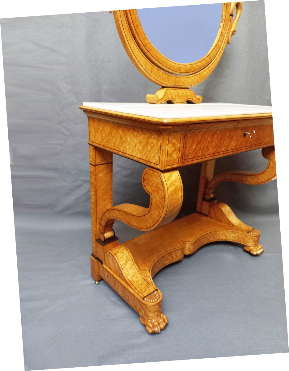 Charles X Dressing Table In Speckled Maple-photo-5