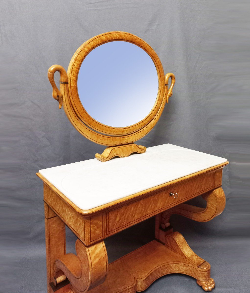 Charles X Dressing Table In Speckled Maple-photo-6
