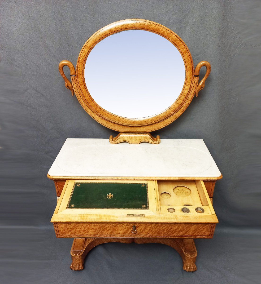 Charles X Dressing Table In Speckled Maple-photo-8