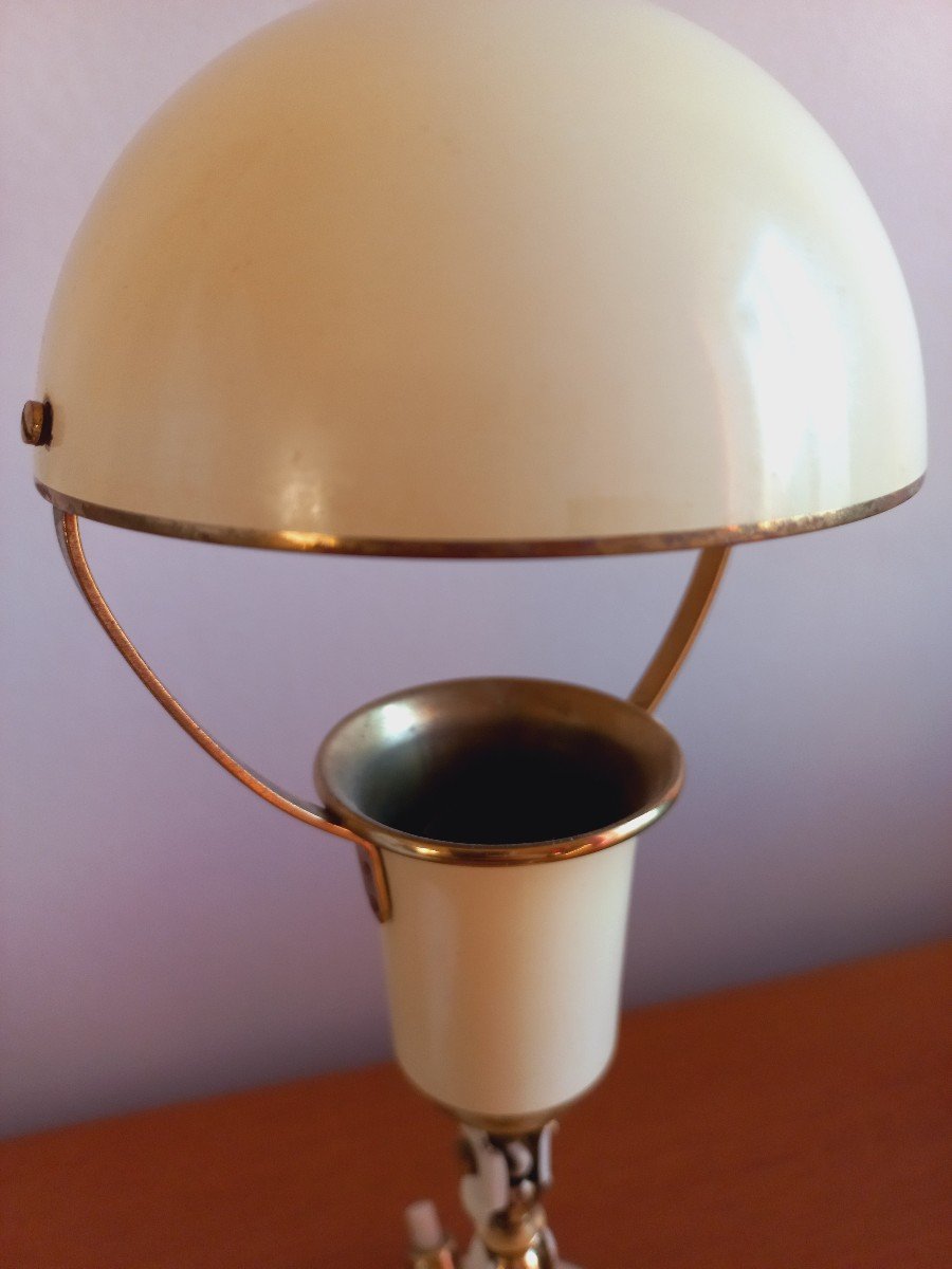 Lampe En Laiton Laqué et doré Vers 1950-photo-3