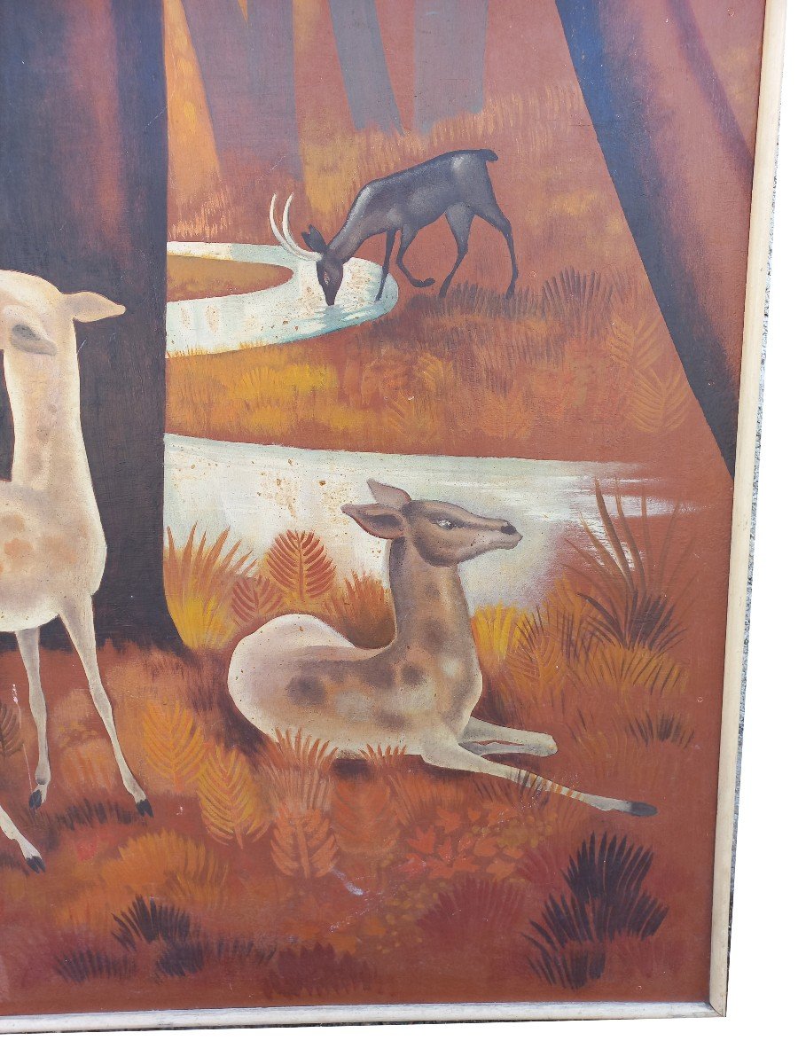 Importante Peinture Signée B Minne-photo-3
