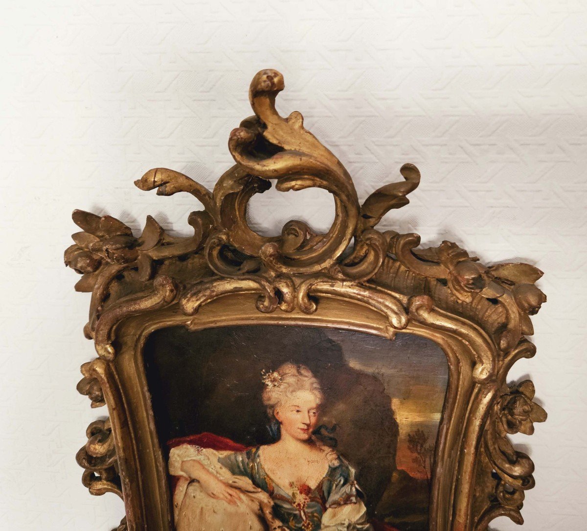 Portrait Oil On Panel 19th Century-photo-4