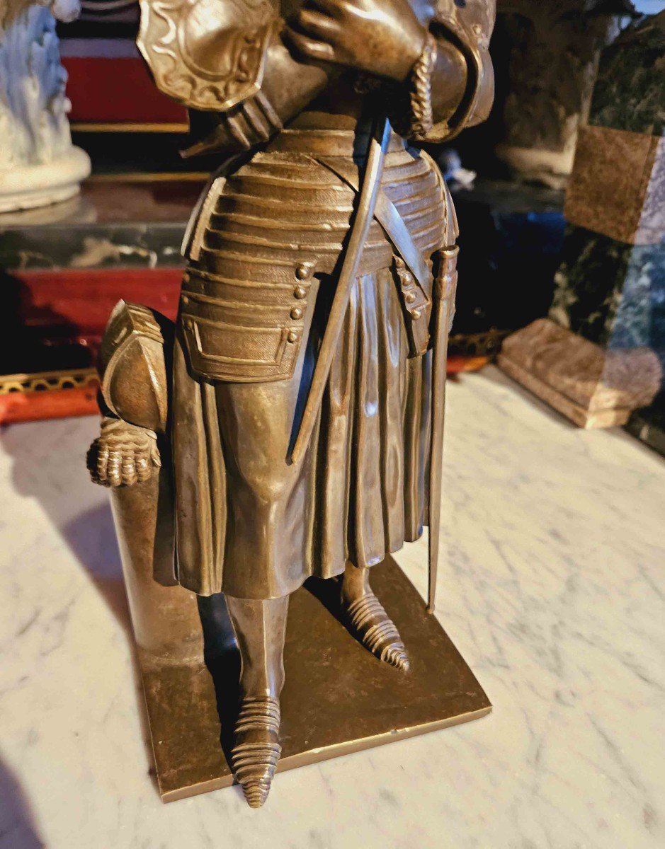 Marie d'Orléans (1813-1839) Ste Joan Of Arc In Bronze-photo-1
