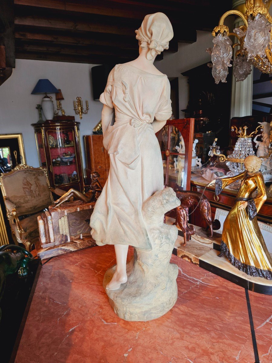 Edouard Drouot (1859-1945) Large Art Nouveau Terracotta 93 Cm-photo-3