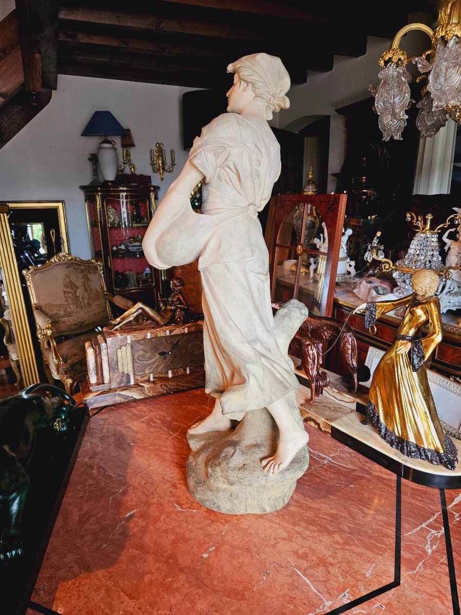 Edouard Drouot (1859-1945) Large Art Nouveau Terracotta 93 Cm-photo-5