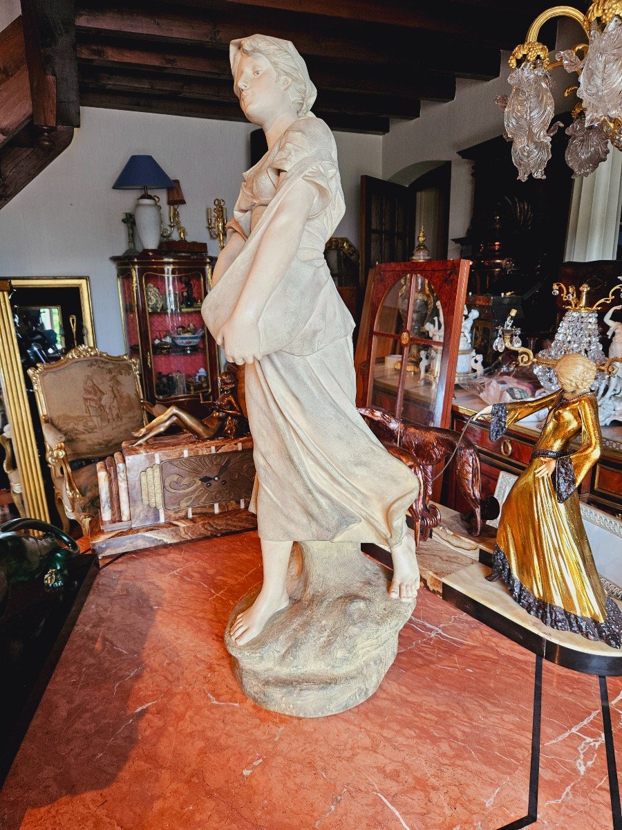 Edouard Drouot (1859-1945) Large Art Nouveau Terracotta 93 Cm-photo-6