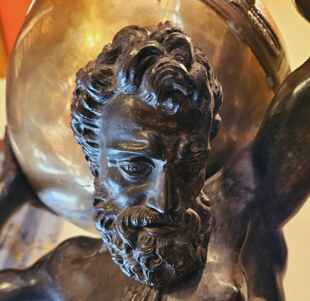 Emile Pinedo (1840-1916) Important Bronze Of Hercules Ht 88 Cm-photo-2