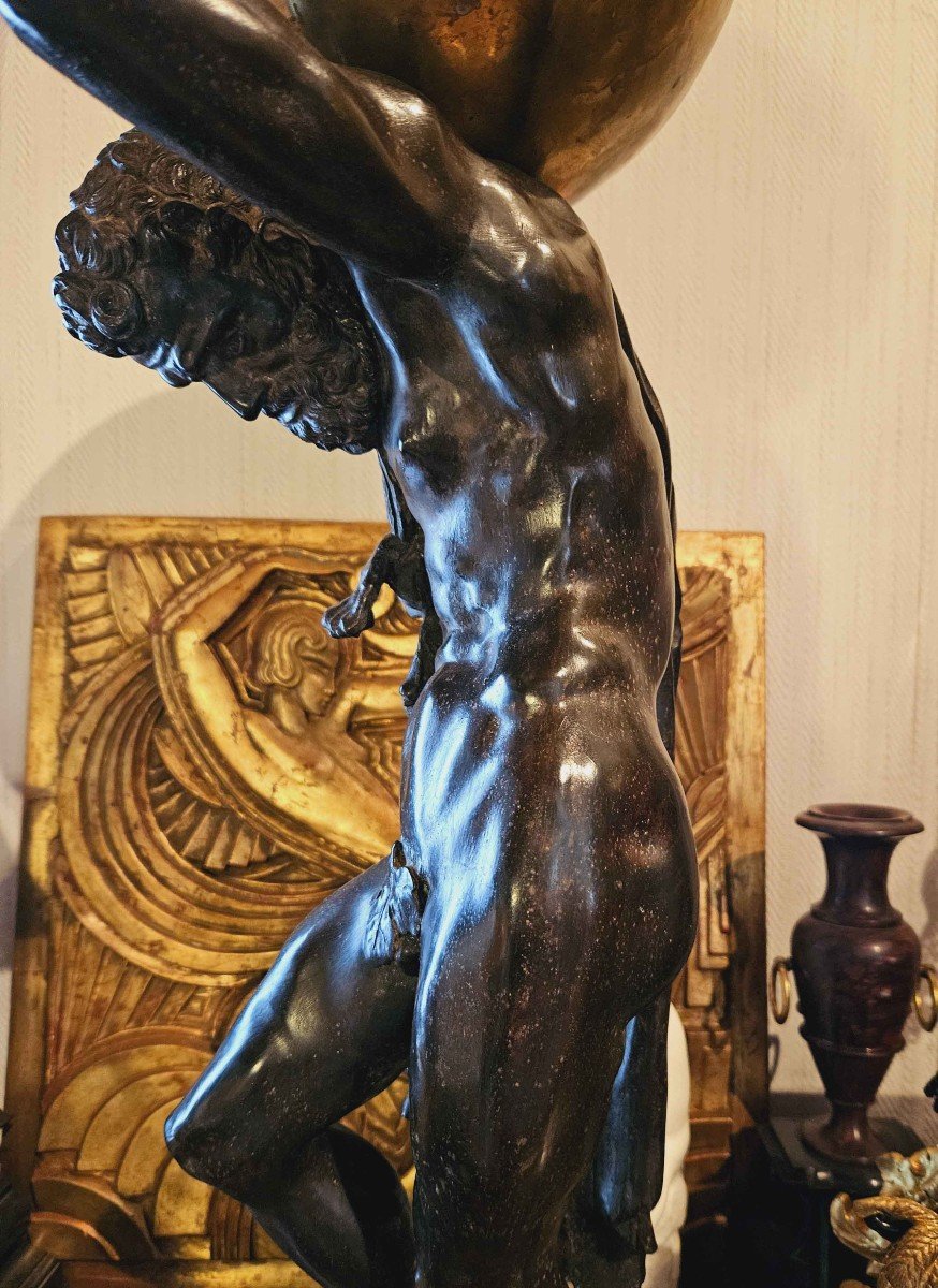 Emile Pinedo (1840-1916) Important Bronze Of Hercules Ht 88 Cm-photo-3