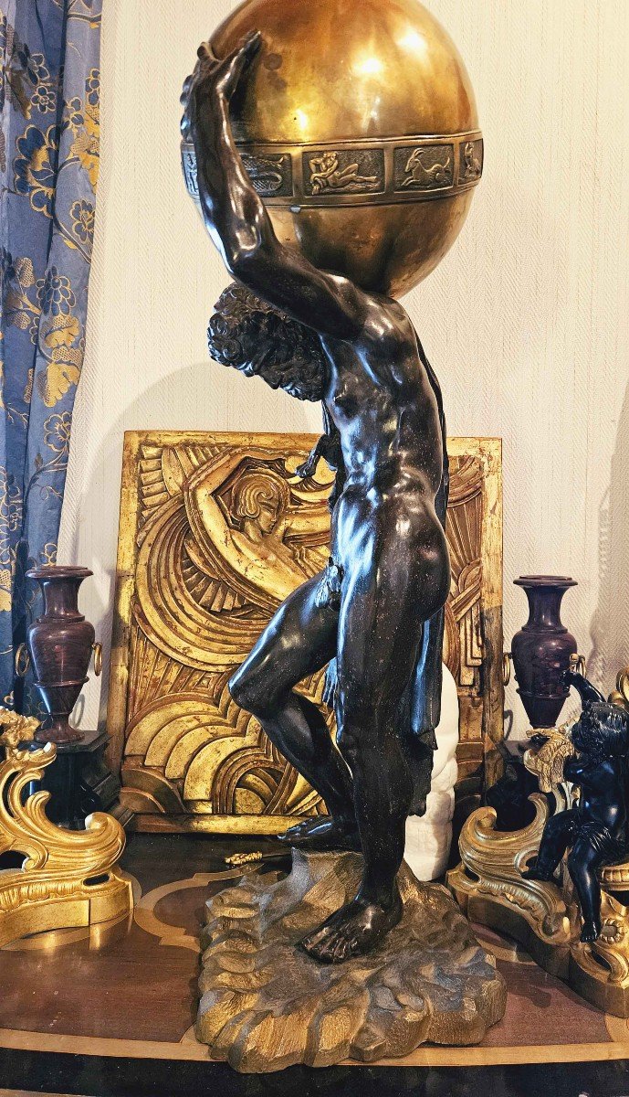 Emile Pinedo (1840-1916) Important Bronze Of Hercules Ht 88 Cm-photo-5
