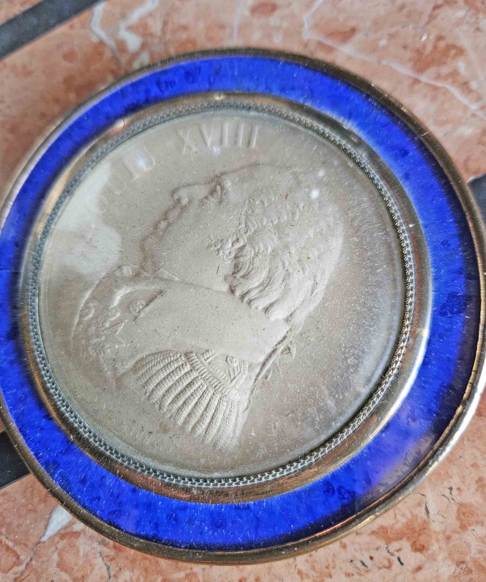 Auguste-françois Michaut Medallion Of Louis XVIII King Of France-photo-3