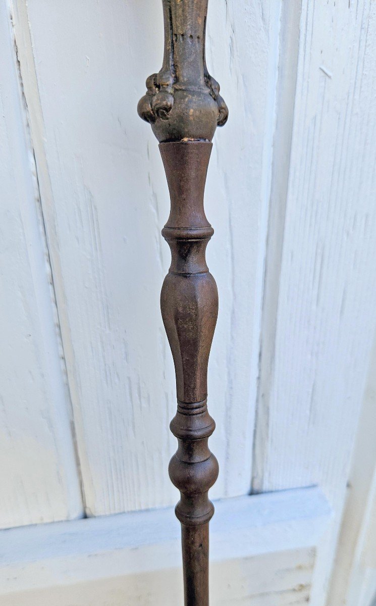 N&eacute;cessaire De Chemin&eacute;e &agrave; la chim&egrave;re En Bronze Patin&eacute; De Style &eacute;trusque XIX&egrave;me-photo-2