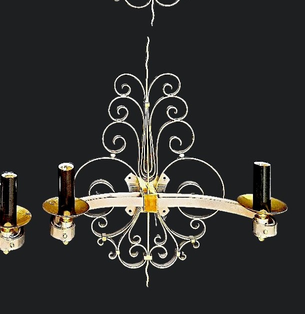 Set Of Four Gilt Brass Wall Sconces Circa 1940-photo-8
