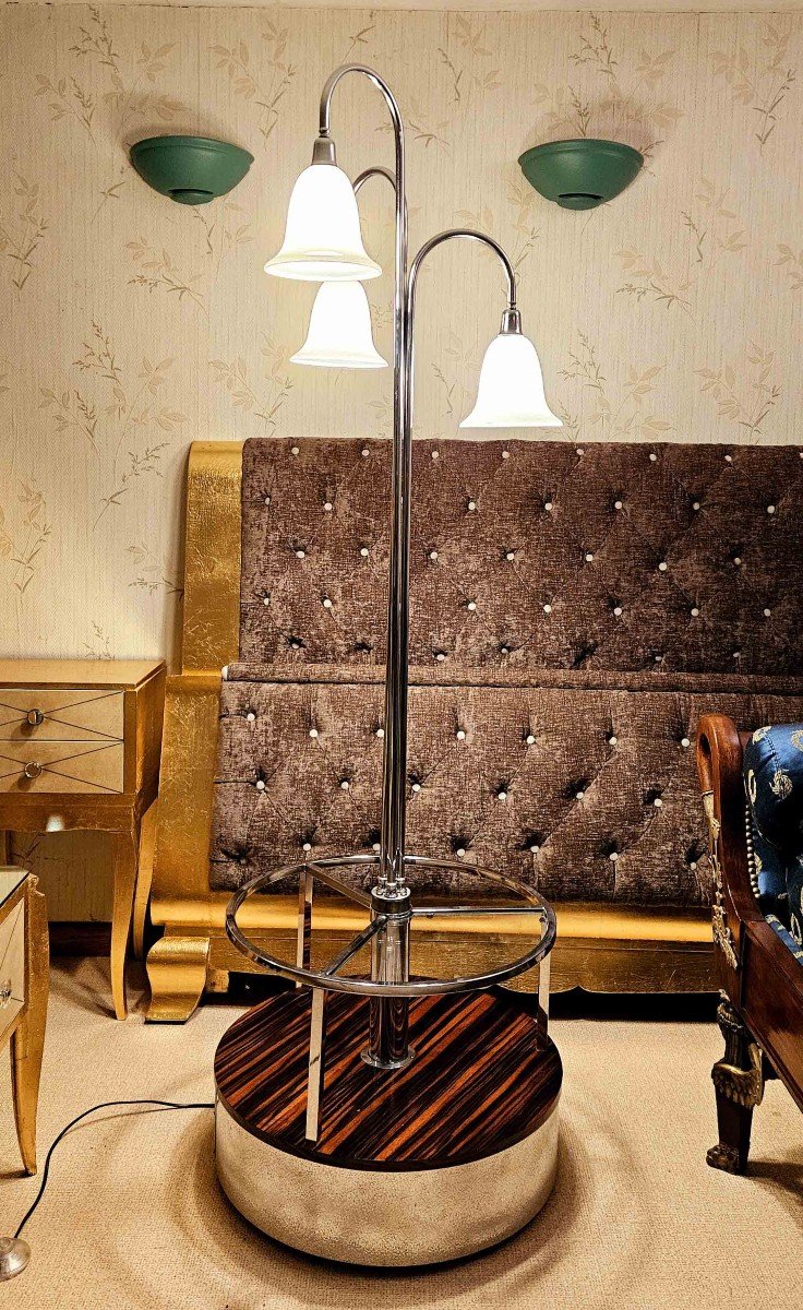 Light Fixture Forming A Pedestal Table, Italian Design From The 60s-photo-2