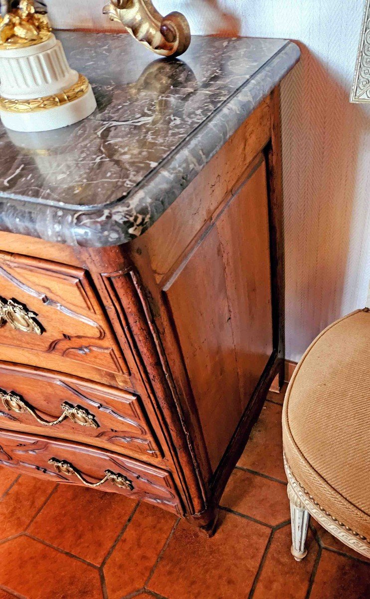Commode Parisienne Galb&eacute;e En Noyer Ep XVIII&egrave;me-photo-2