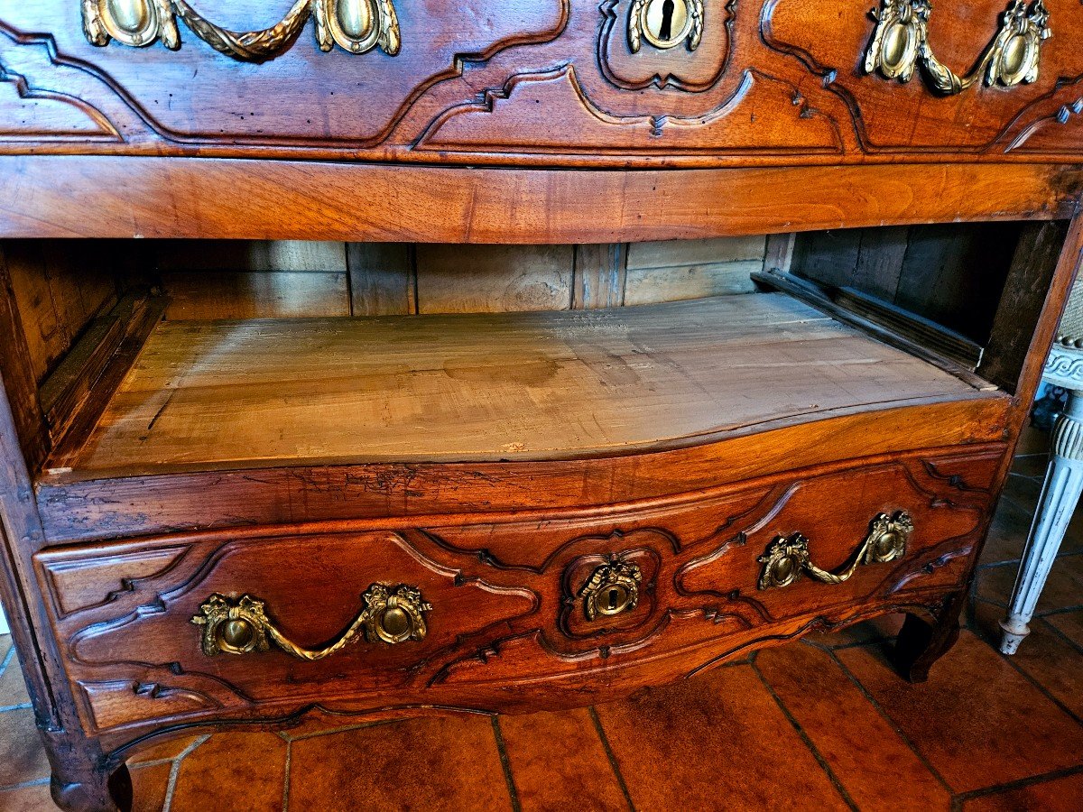 Commode Parisienne Galb&eacute;e En Noyer Ep XVIII&egrave;me-photo-7
