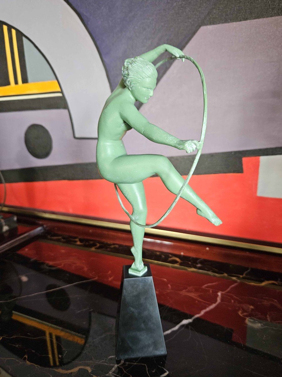 Derenne Art Deco Sculpture Hoop Dancer-photo-2