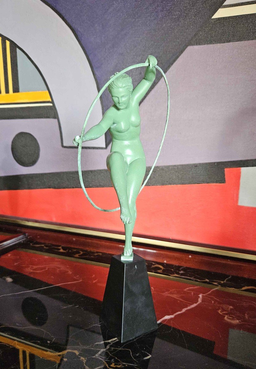 Derenne Art Deco Sculpture Hoop Dancer-photo-4