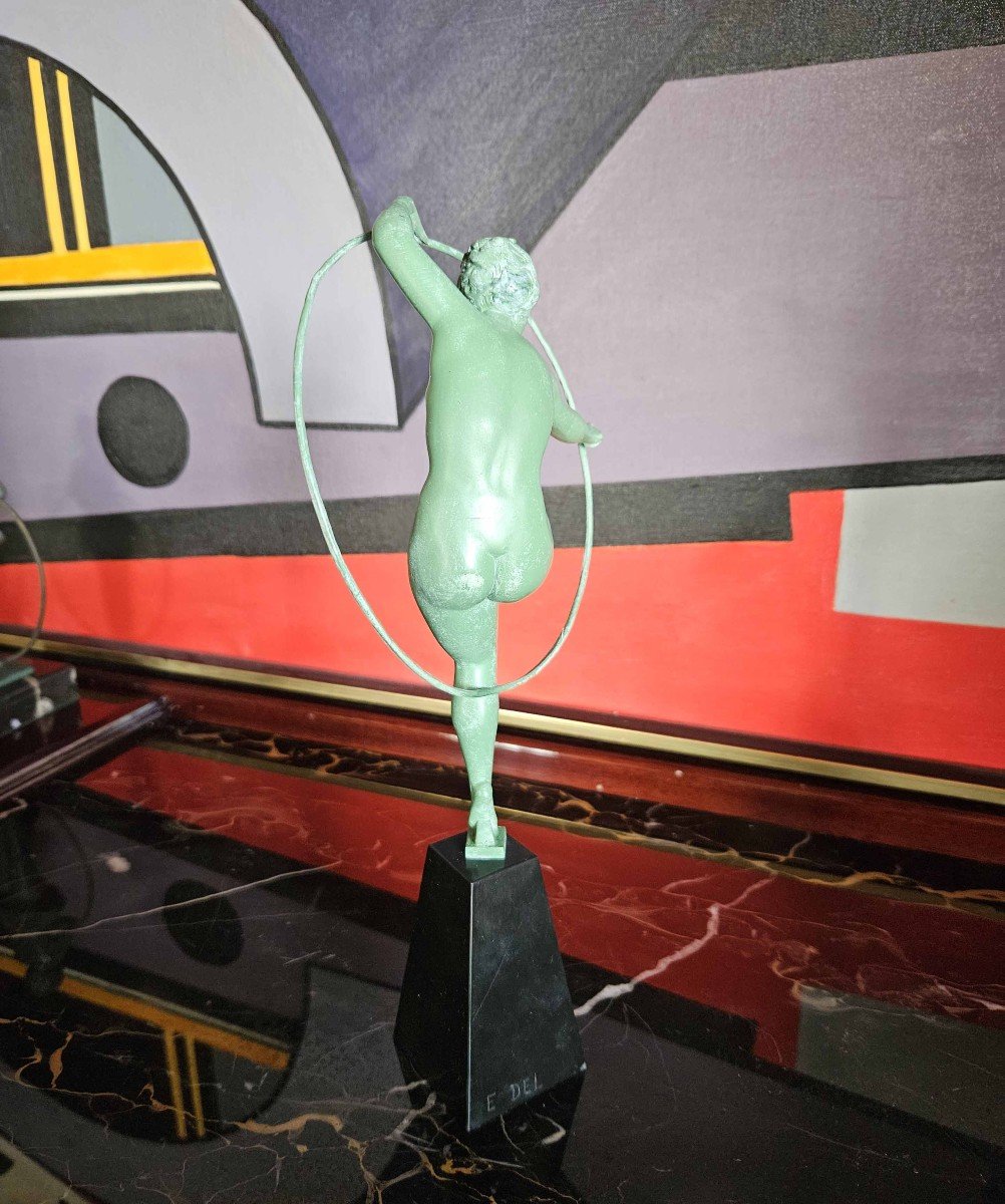 Derenne Art Deco Sculpture Hoop Dancer-photo-2
