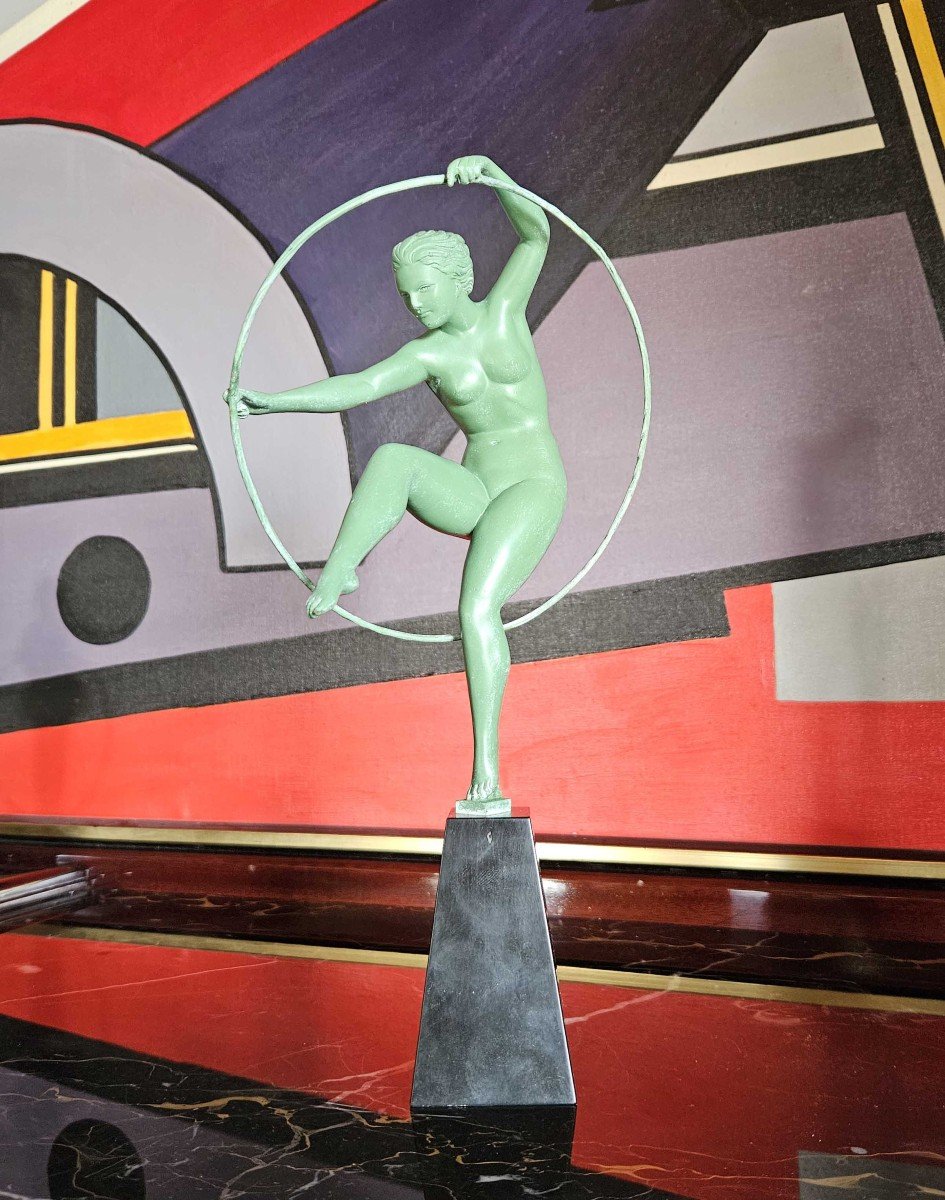 Derenne Art Deco Sculpture Hoop Dancer-photo-7