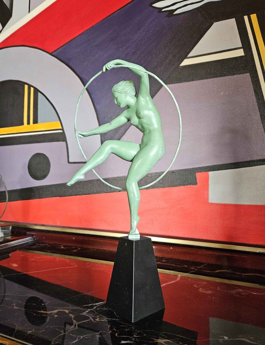 Derenne Art Deco Sculpture Hoop Dancer-photo-8