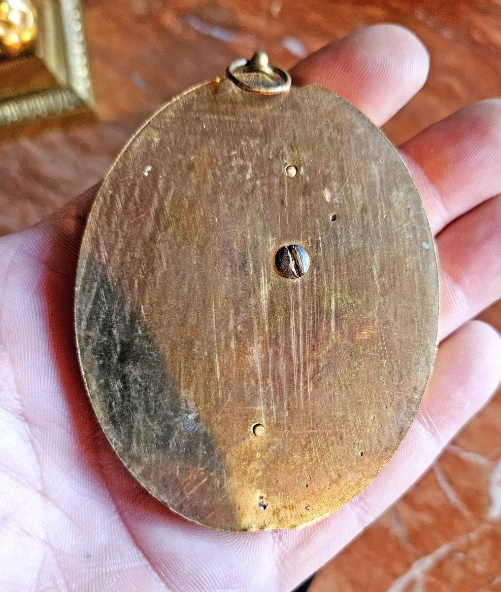 Profil d&#039;Antino&uuml;s M&eacute;daillon Dor&eacute; Au Mercure Vers 1815-photo-4