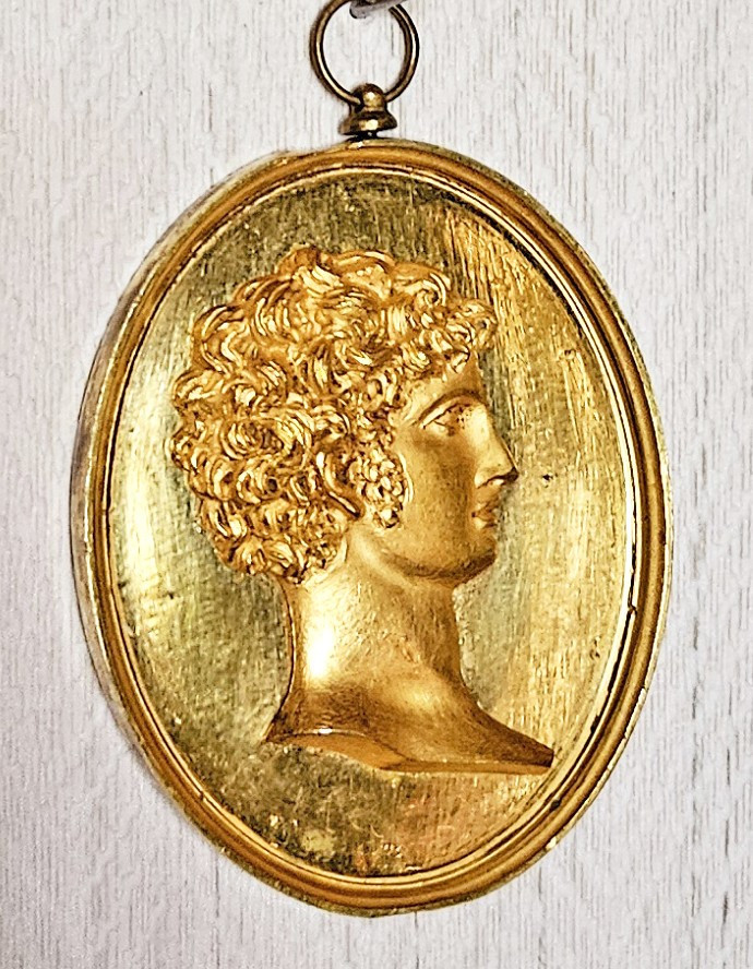 Profil d&#039;Antino&uuml;s M&eacute;daillon Dor&eacute; Au Mercure Vers 1815